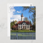 vuurtoren van Grosse Point in Evanston, IL Briefkaart (Voorkant / Achterkant)