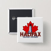 vuurtoren van Halifax Vierkante Button 5,1 Cm (Voorkant /achterkant)