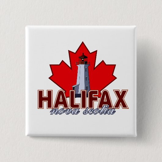 vuurtoren van Halifax Vierkante Button 5,1 Cm (Voorkant)
