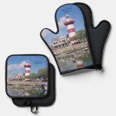 Vuurtoren van Harbor Town Ovenwant & Pannenlap Set (Voorkant / Achterkant)