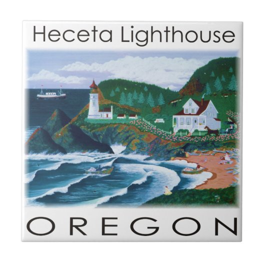 vuurtoren van Heceta Tegeltje (Voorkant)