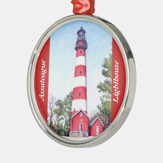 Vuurtoren van het eiland Assateague Metalen Ornament (Links)