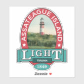 Vuurtoren van het eiland Assateague Sticker (Vel)