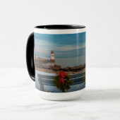 Vuurtoren van het eiland Salem bij Kerstmis Mok (Voorkant links)