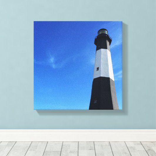 vuurtoren van het eiland tybee canvas afdruk (Insitu (Houten vloer))