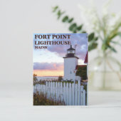 vuurtoren van het fort, Briefkaart van Maine (Staand voorkant)