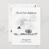 Vuurtoren van het hout - Massachusetts Briefkaart (Voorkant / Achterkant)