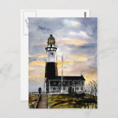 vuurtoren van het montauk new york - briefkaart (Voorkant / Achterkant)