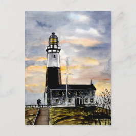 vuurtoren van het montauk new york - briefkaart