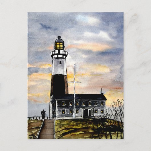 vuurtoren van het montauk new york - briefkaart (Voorkant)