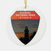vuurtoren van het nationale park Biscayne Florida Keramisch Ornament (Voorkant)