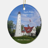 vuurtoren van het Noordpunt Keramisch Ornament (Links)