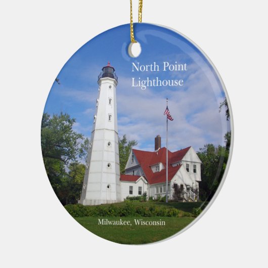 vuurtoren van het Noordpunt Keramisch Ornament (Links)