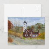 Vuurtoren van het Park van de staat Presque Isle.. Briefkaart (Voorkant / Achterkant)