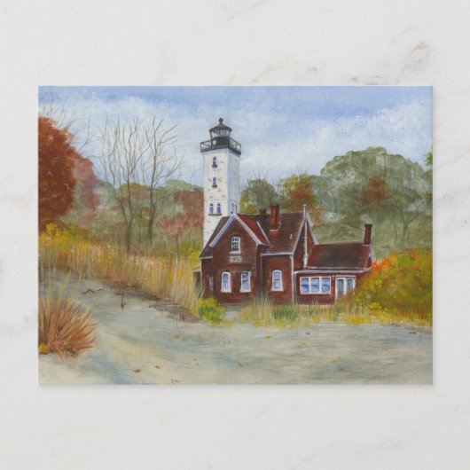 Vuurtoren van het Park van de staat Presque Isle.. Briefkaart (Voorkant)