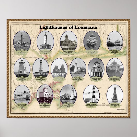 vuurtoren van het Poster Louisiana (Voorkant)
