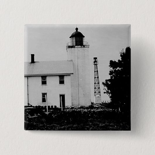 vuurtoren van het punt Horton Vierkante Button 5,1 Cm (Voorkant)