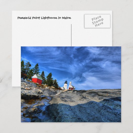 vuurtoren van het punt Pemaquid Briefkaart (Voorkant / Achterkant)