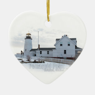 vuurtoren van het punt Pemaquid Keramisch Ornament