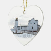 vuurtoren van het punt Pemaquid Keramisch Ornament (Links)