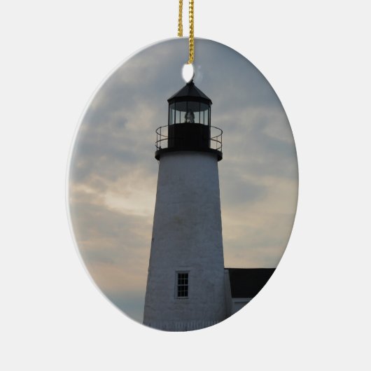 vuurtoren van het punt Pemaquid Keramisch Ornament (Rechts)
