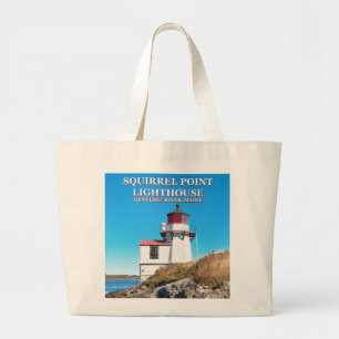 Vuurtoren van het punt van de eekhoorn, Maine Canv Grote Tote Bag