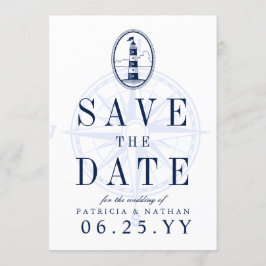 Vuurtoren van het strand | De uitnodigingsdatum op Save The Date