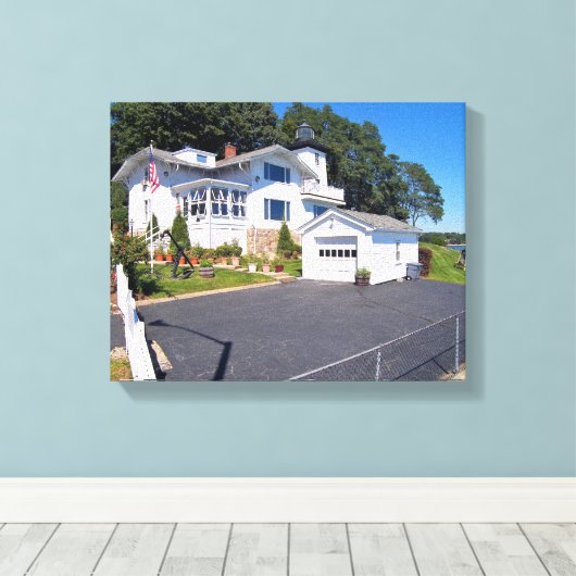 Vuurtoren van het Ziekenhuis, MA Wrapped Canvas (Insitu (Houten vloer))