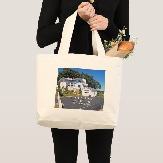 Vuurtoren van het ziekenhuis, Massachusetts Grote Tote Bag (Voorkant (product))