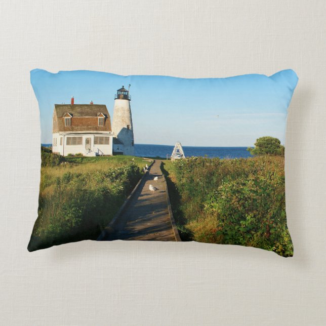 Vuurtoren van hout, Maine Accent Pillow Kussen (Achterkant)