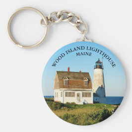 Vuurtoren van hout, Maine Round Keyring Sleutelhanger