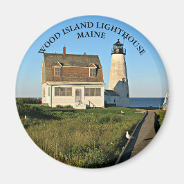 Vuurtoren van hout, Maine Round Magnet