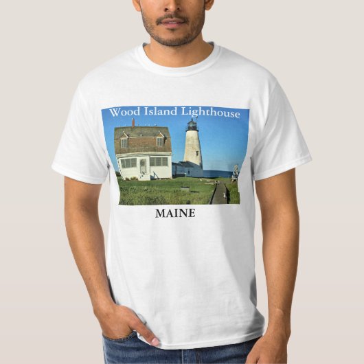 Vuurtoren van hout, Maine T-Shirt (Voorkant)