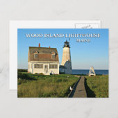 Vuurtoren van houten eilanden, Maine Briefkaart (Voorkant / Achterkant)