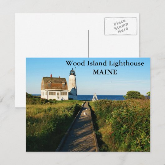Vuurtoren van houten eilanden, Maine Briefkaart (Voorkant / Achterkant)