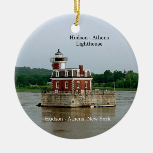 vuurtoren van Hudson Athens Keramisch Ornament (Voorkant)