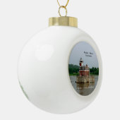 vuurtoren van Hudson Athens Keramische Bal Ornament (Links)