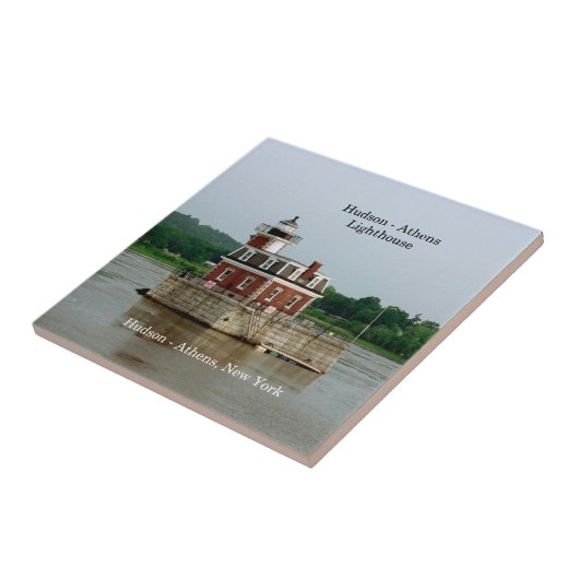 vuurtoren van Hudson Athens Tegeltje (Zijkant)