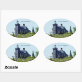 Vuurtoren van Huron-eiland Ovale Sticker (Vel)