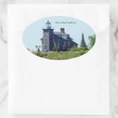 Vuurtoren van Huron-eiland Ovale Sticker (Tas)