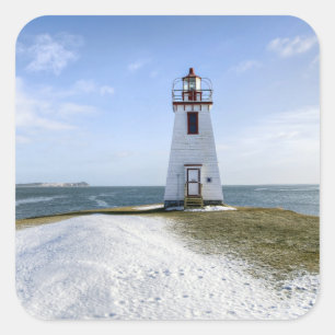 vuurtoren van Inch Arran New Brunswick Vierkante Sticker