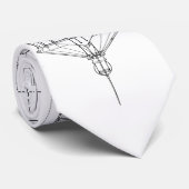 vuurtoren van Kaap Hatteras Blauwdruk 2 Stropdas (Opgerold)