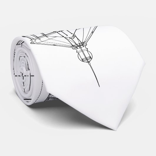 vuurtoren van Kaap Hatteras Blauwdruk 2 Stropdas (Opgerold)