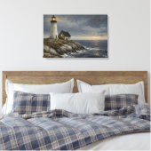 Vuurtoren van Keeper's Light Canvasprint Canvas Afdruk (Insitu (Slaapkamer))