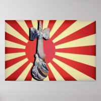 vuurtoren van Kendama Wave met Japanse vlag