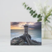 Vuurtoren van Kermorvan Finistère Frankrijk Briefkaart (Staand voorkant)