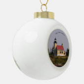 vuurtoren van koperen haven keramische bal ornament (Links)