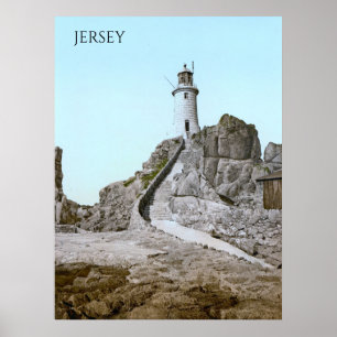 Vuurtoren van La Corbière in Jersey (1900) Poster