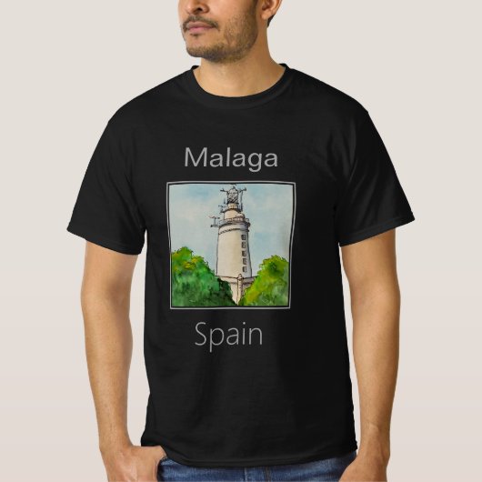 Vuurtoren van La Farola, Malaga, Spanje T-shirt (Voorkant)