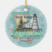 vuurtoren van Louisiana Keramisch Ornament (Voorkant)